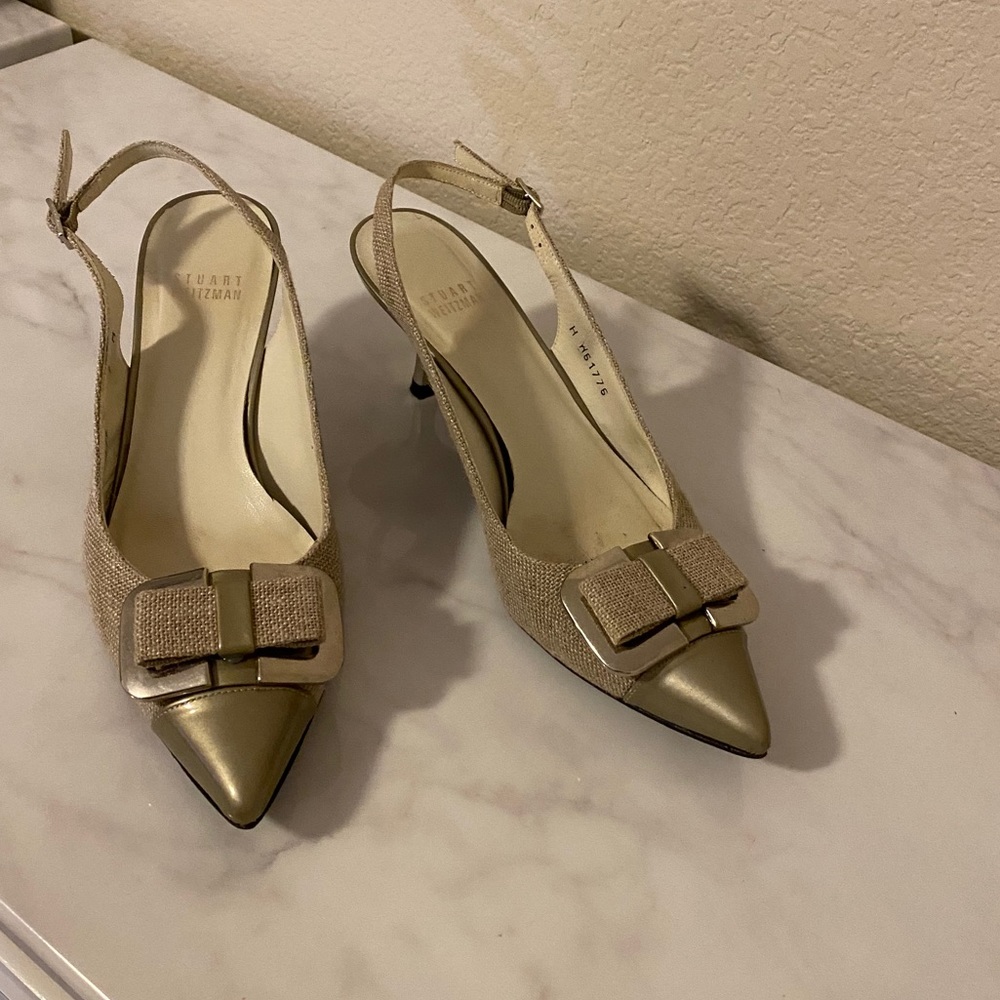 Stuart Weizmann slingback kitten heels